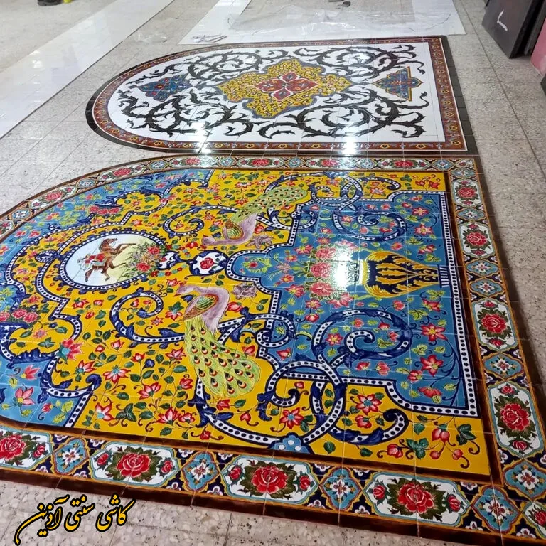 تابلو کاشی سنتی دست ساز مینیاتوری هفت رنگ
