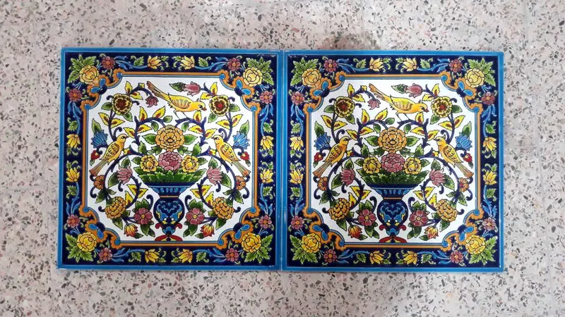 کاشی سنتی هفت رنگی طرح بوته سایز 20*20