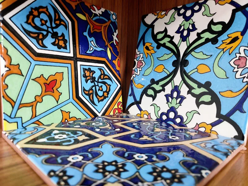 کاشی سنتی هفت رنگ فیروزه ای 20/20