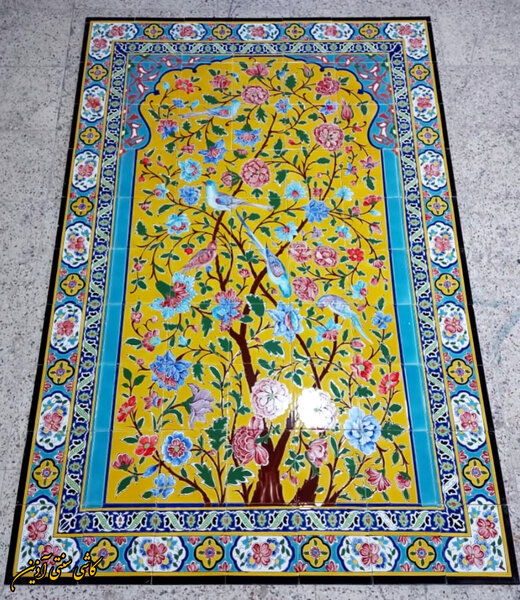 کاشی سنتی گل و مرغ هفت رنگ