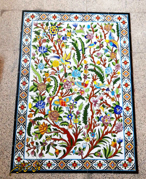 کاشی سنتی گل و مرغ اصفهان 